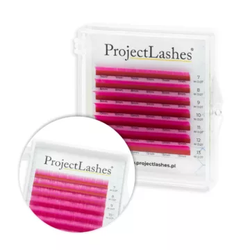 Rzęsy kolorowe ProjectLashes HOT PINK MIX 7-13 mm